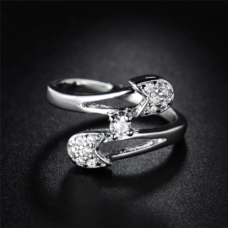 BUDONG 2017 New Fashion Women Finger Rings Silver color Unique Design Crystal Wedding Promise Ring Nuevos Anillos Jewelry R196 | Украшения
