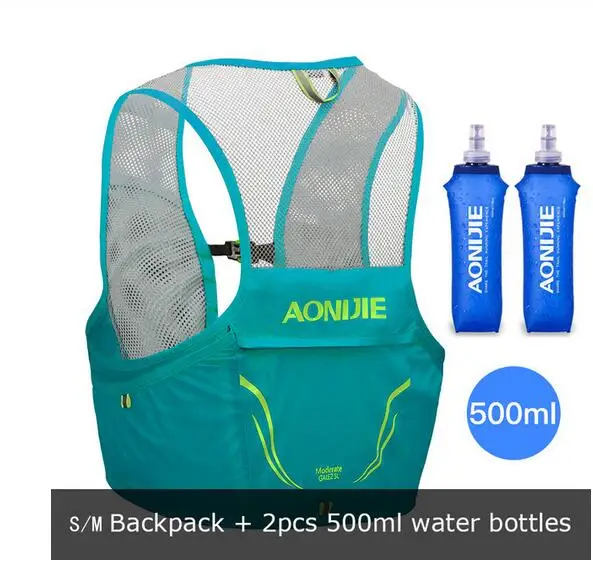 SM Turquoise Set AONIJIE бегущий марафон гидратационный жилет пакет Воздухопроницаемый жгут водный Пузырь походный Кемпинг бег 2.5L - Цвет: SM Turquoise Set