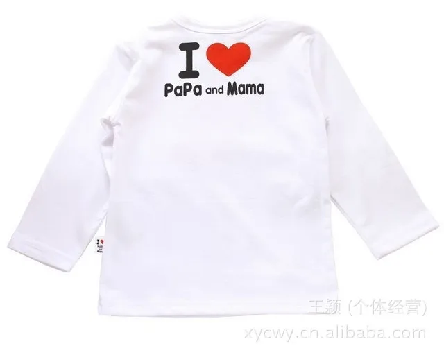 Retail ! I Love Papa &amp Mama Baby Kids 100% Cotton Shirts T-shirt Boys Girls Long Sleeve Tops Tees | Детская одежда и обувь
