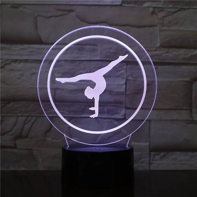 Спортивный гимнастический Рисунок USB светодиодный 3d-ночник многоцветный RGB декоративные огни для мальчиков Дети Детские подарки настольная лампа прикроватная