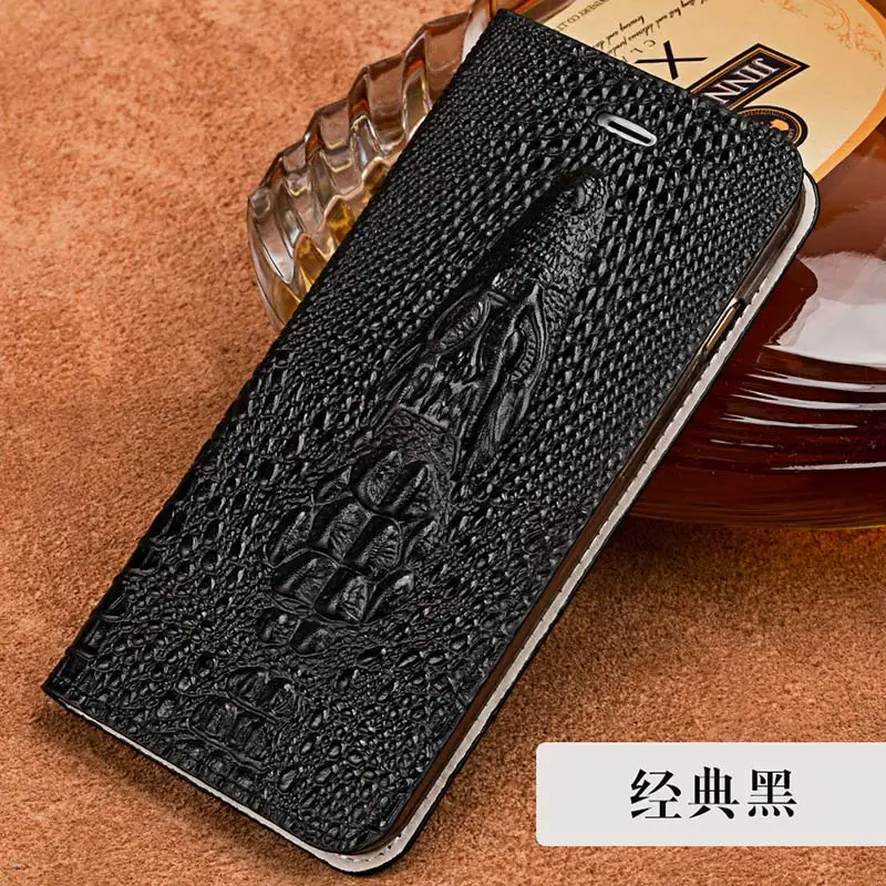 black Роскошный чехол-книжка с 3D крокодиловым черепом для iPhone 11 11 Pro 11 Pro max X XS max XR 6 7 8 8plus 7 plus с отделением для карт - Цвет: black