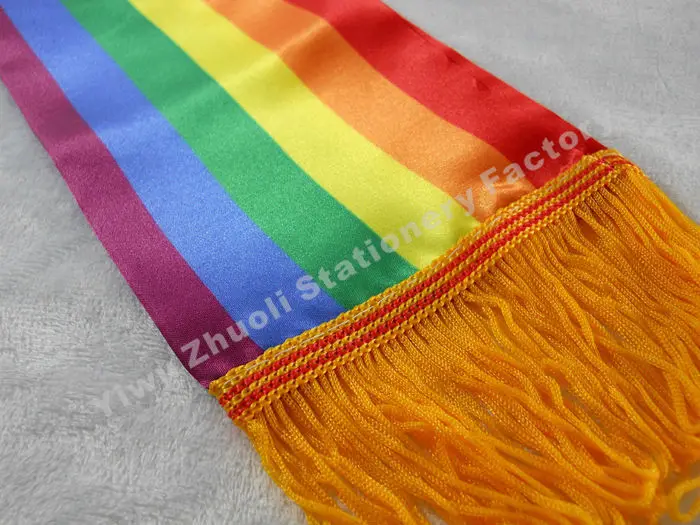 0 фабричная поставка Шэньчжэнь атласный шарф с радужными полосками для геев ЛГБТ
