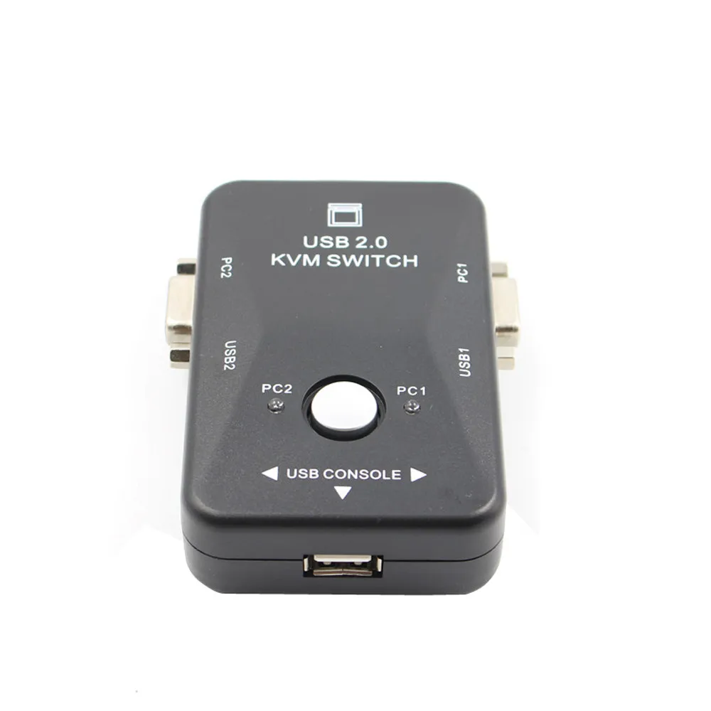 2 порта USB VGA KVM переключатель коробка для мыши Клавиатура монитор общий компьютер PC USB VGA KVM переключатель коробка May.8