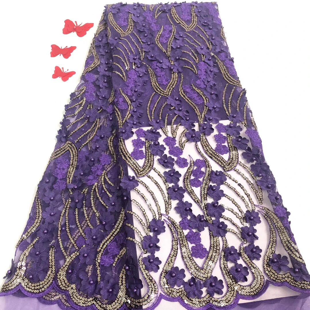 Гипюровая вышивка африканская кружевная ткань 2019 жемчуг французская тюль