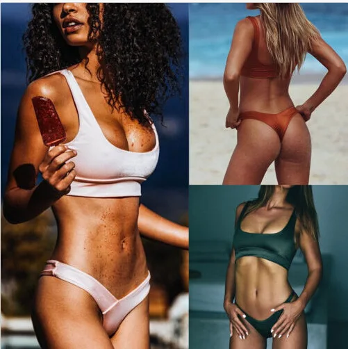 Сексуальный комплект бикини Новинка 2017 года белый Трусики Для женщин купальник V