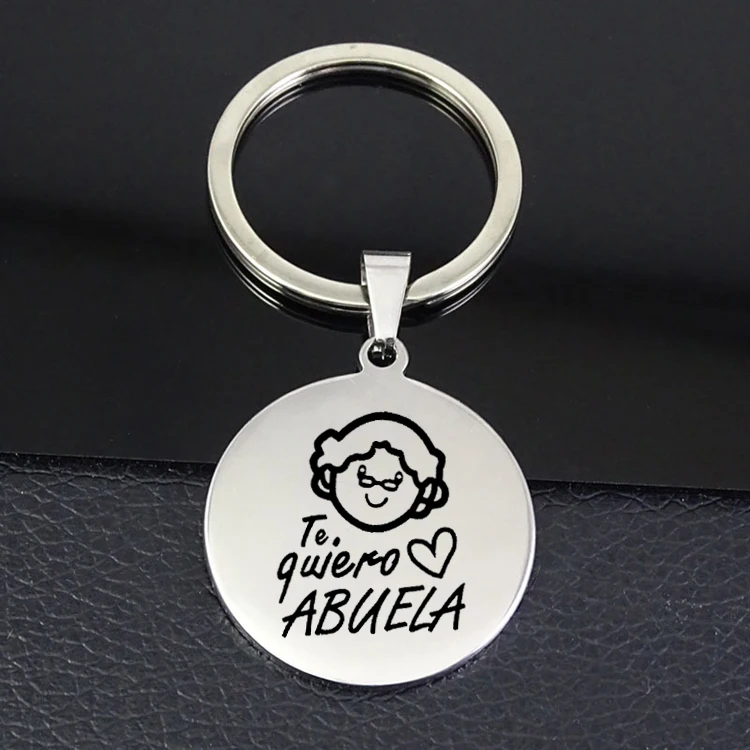 

Grandmother Keyring Best Selling Stainless Steel Keychain Jewelry for Women Grandma Gift Te quiero ABUELA YP6791