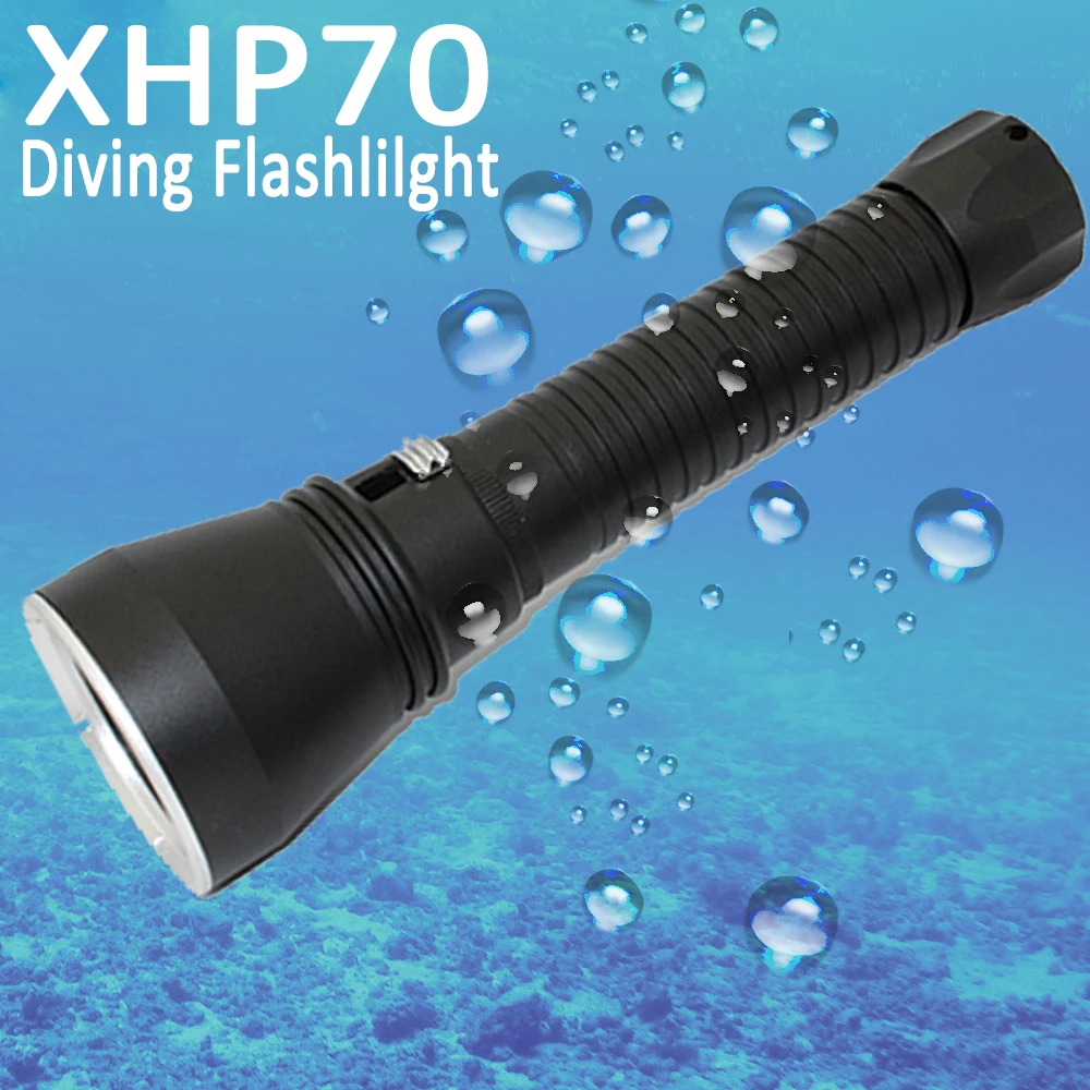 Billig Leistungsstarke 4000 Lumen XHP70 LED Tauchen Taschenlampe Unterwasser Scuba Dive Taschenlampe Taktische Jagd Taschenlampe Weiß/gelb Licht