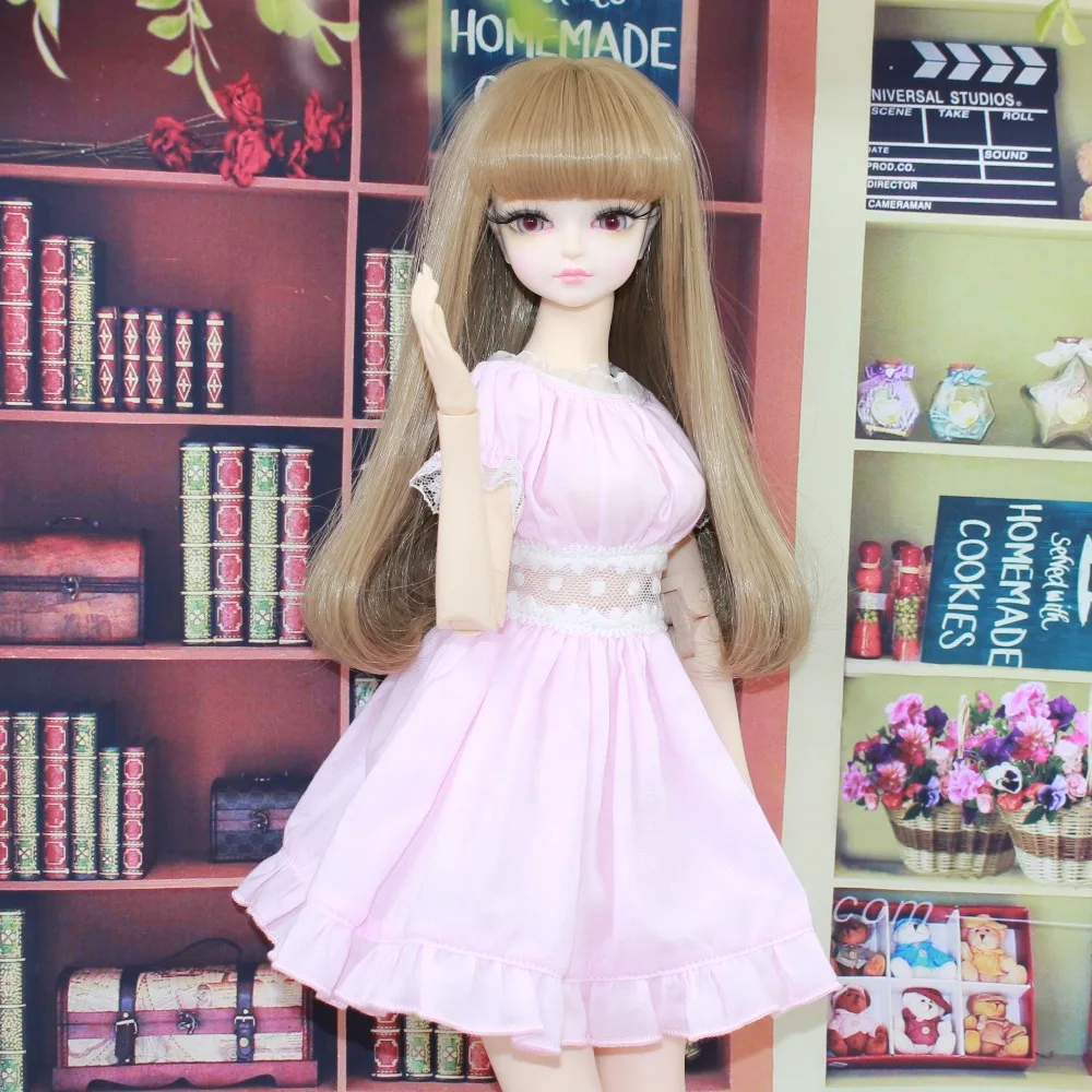 Forturn days только для 1/4 bjd 45 см кукла розовое платье горничной ремень фартук Лолита Принцесса костюм одежда подарок игрушка