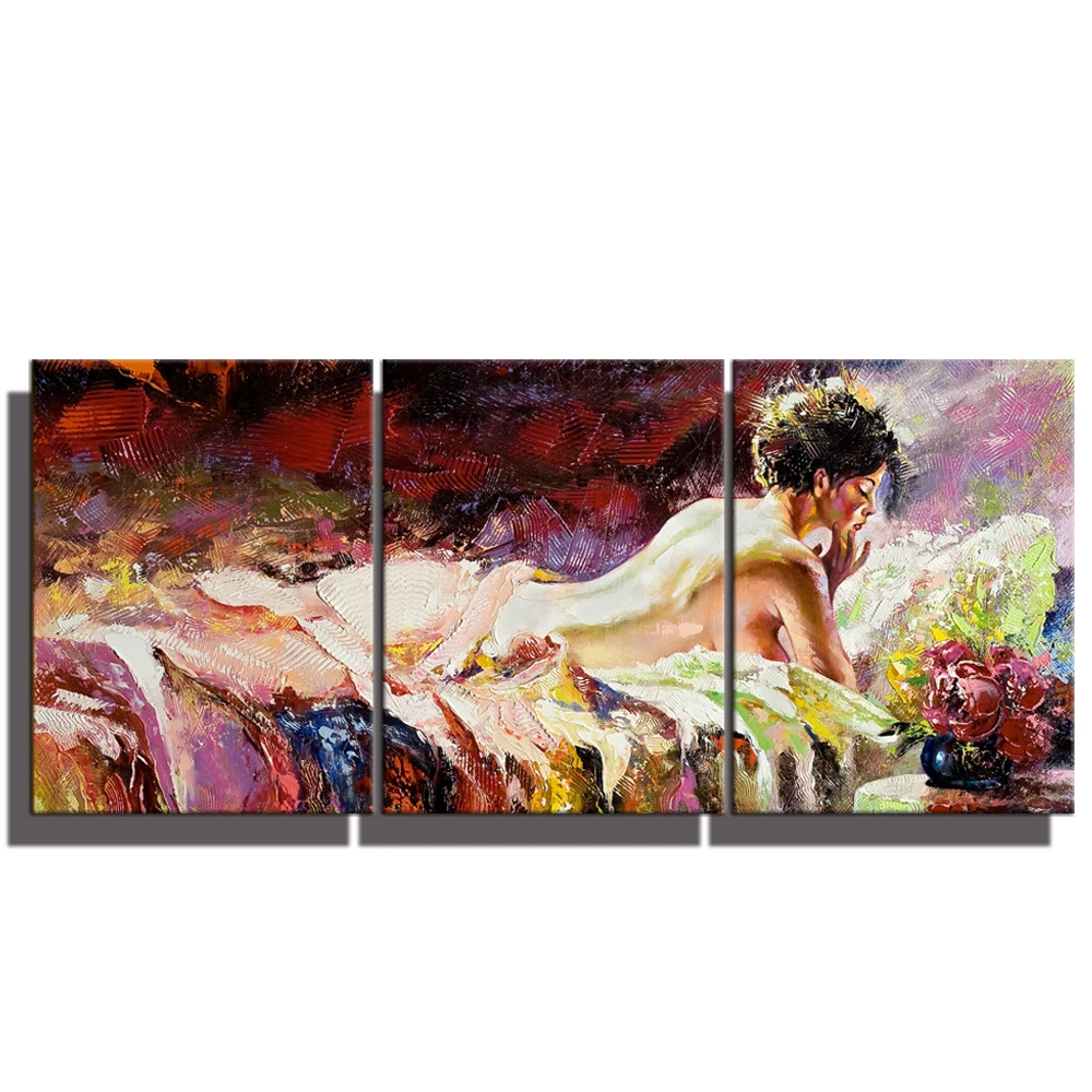 3 Панели домашний декор сексуальный плакат обнаженной женщины настенная