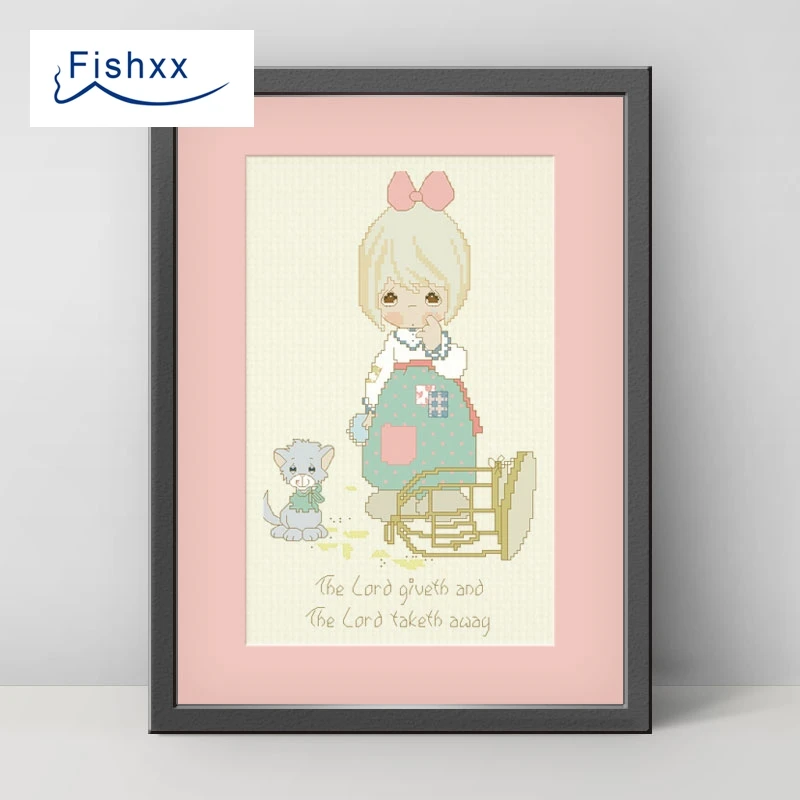 Вышивка крестом Комплект 11CT точным набойки капельки кукла серии H135 бантом