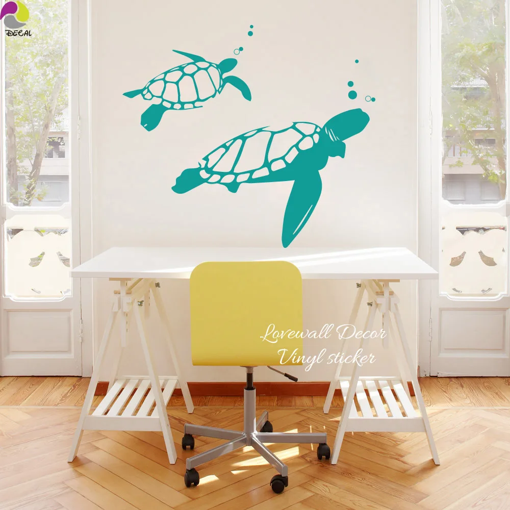 Мультяшная плавающая черепаха настенная наклейка детская комната спальня