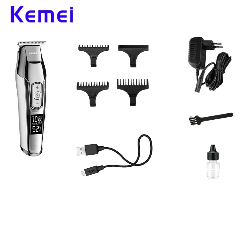 Kemei Парикмахерская профессиональная машинка для стрижки волос KM 5027 ЖК дисплей 0