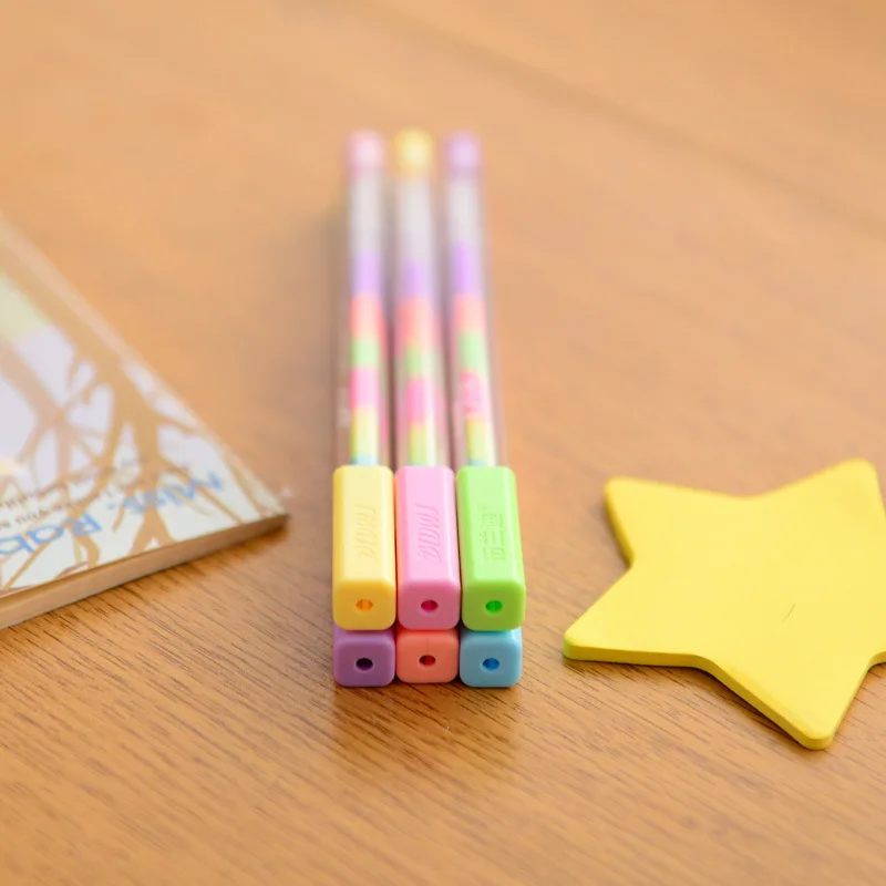 6 шт Радуга Ручка шариковая 0 8 мм Мульти Цвет чернила роллеры флуоресцентный