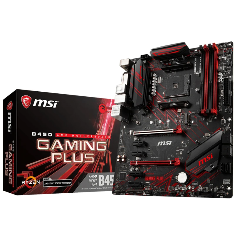 Новая оригинальная материнская плата MSI B450 GAMING PLUS с разъемом AM4 DDR4 USB2.0 USB3.1 DVI HDMI 64 Гб B450 настольная материнская плата