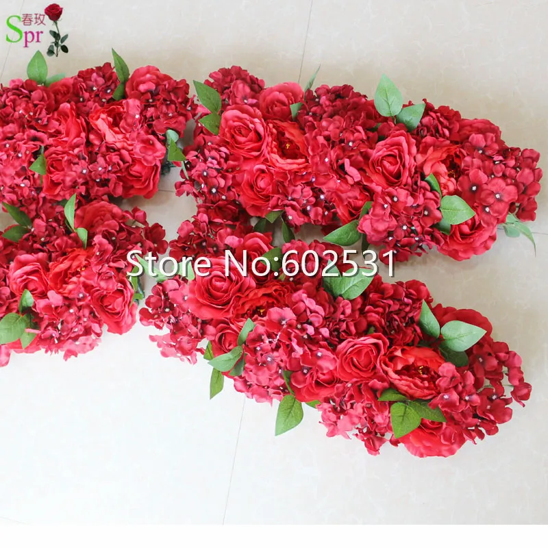 SPR Red wedding arch table runner flower wall stage backdrop decorative wholesale artificial centerpiece 10pcs/lot | Дом и сад