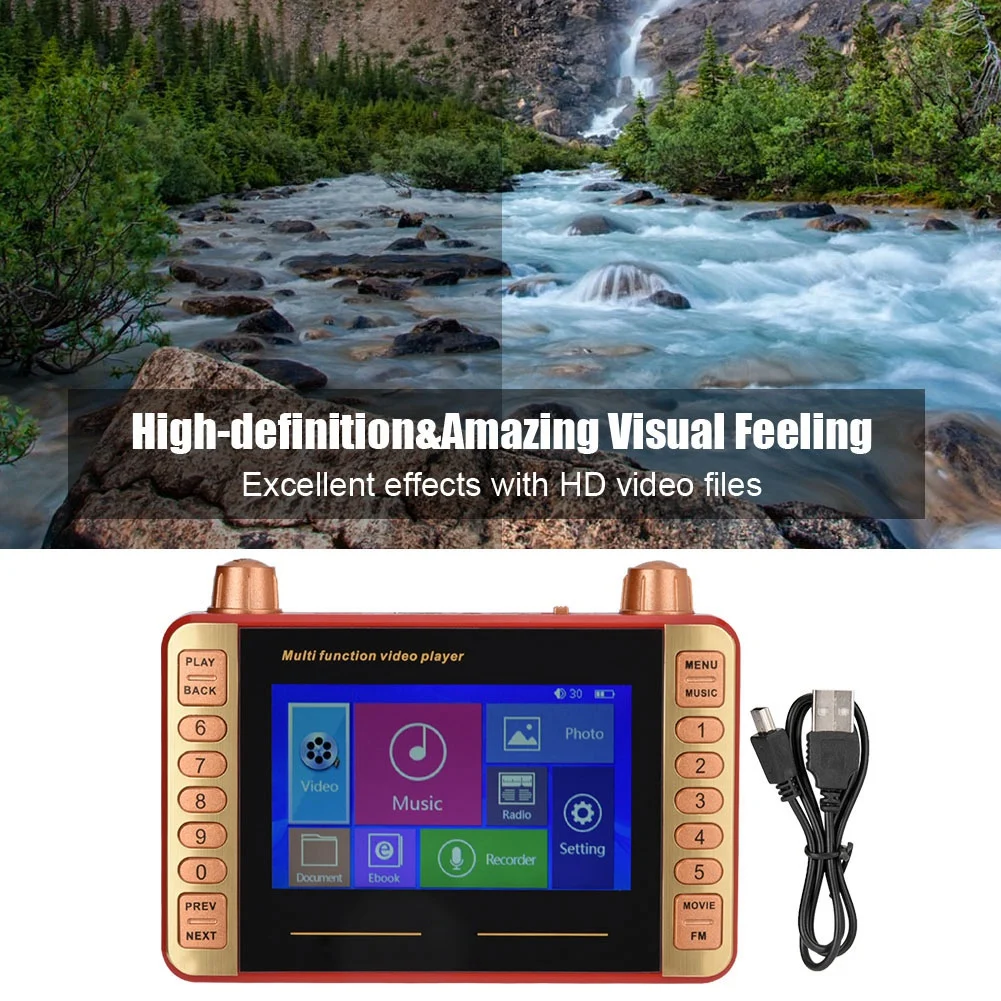 4,3 дюйма 5W цифровой карманный радио Многофункциональный USB TF карта U диск видео плеер(красный