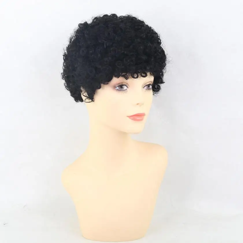 Для женщин короткие черные спереди вьющиеся прическа синтетические парики волос