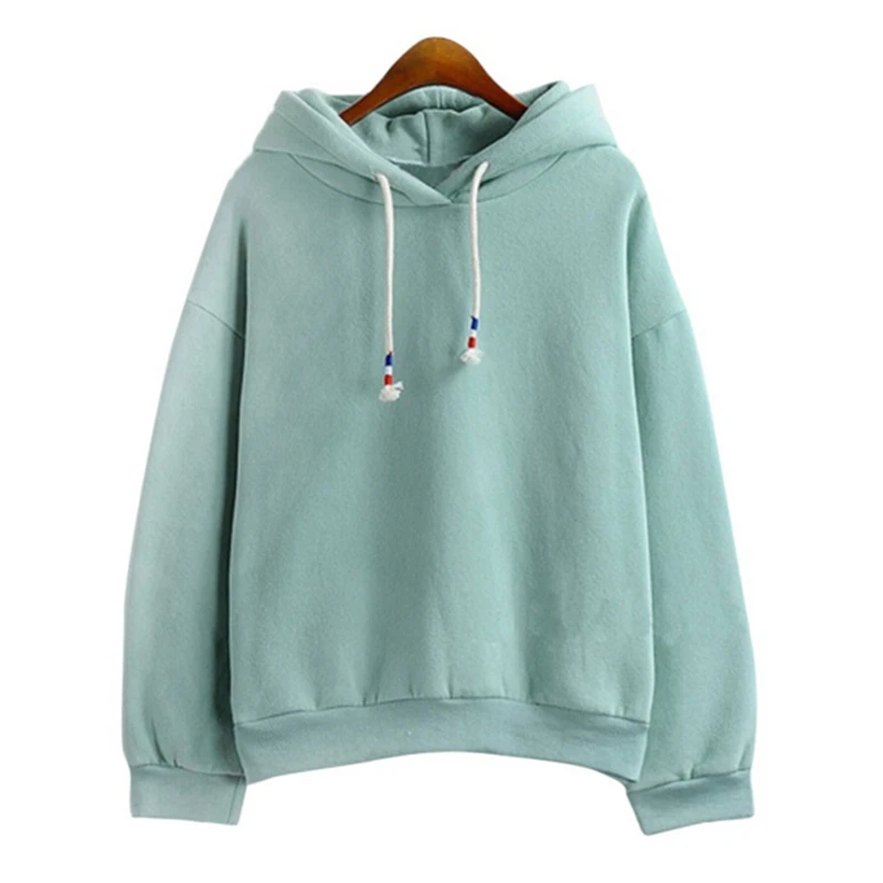 Autumn Women Hoodies Sweatshirts New Hot Sale Long Sleeved Thick Casual All-match Solid Leisure Hooded Hoodie Loose Tops WH0211 | Женская
