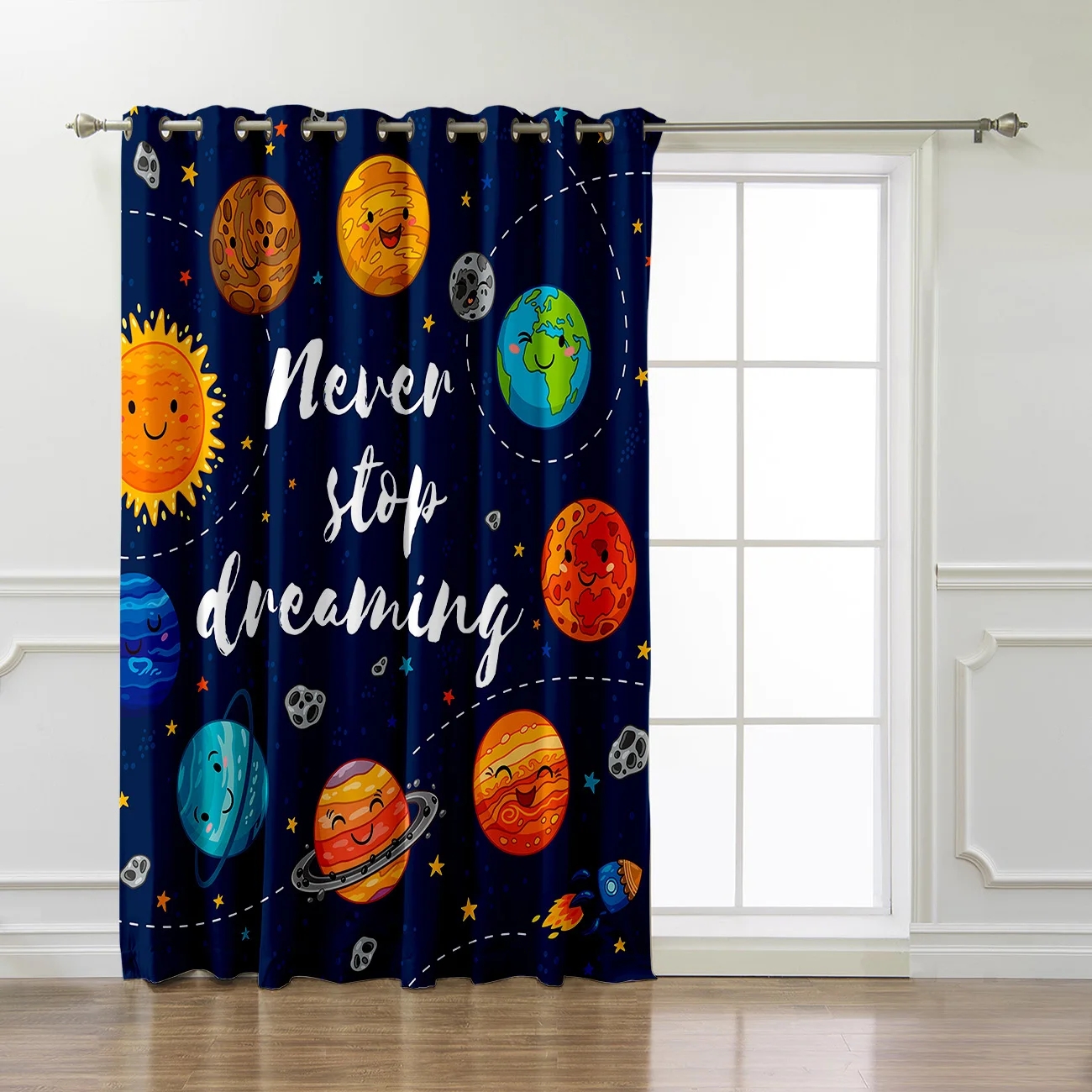 Мультяшная планета занавески для комнаты большие окна спальни ткань кухни