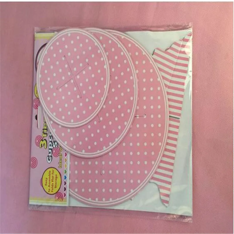 3 Уровня Картон торт подставка для свадебного торта пластина Дисплей держатель