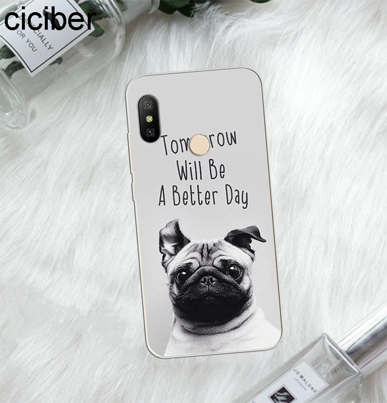 ciciber For Xiaomi Red 6 5 4 3 A X S Plus Pro S2 Soft TPU Phone Cases Redmi Note Cute Pug Dog Coque Fundas Capa |
