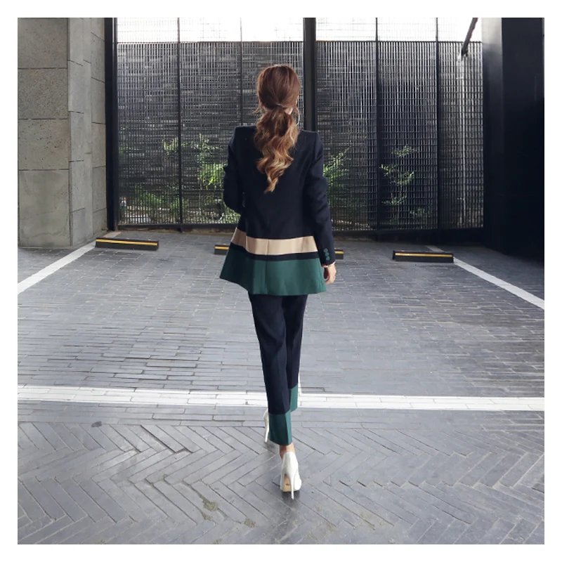 Деловой костюм женский Блейзер + брюки комплект из двух предметов Офисная