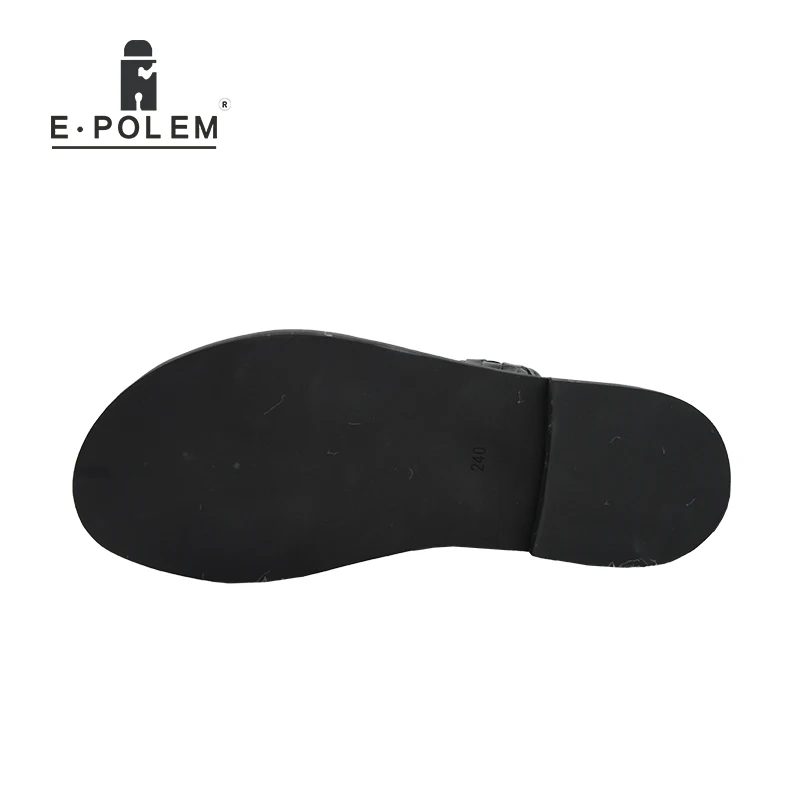 Мужские сандалии ручной работы черные плетеные дышащие римские модные