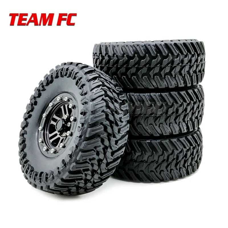 108mm 4pcs 4 шт. 108 мм/120 мм 1," резиновые шины и металлические диски Beadlock для 1:10 RC Рок Гусеничный автомобиль осевой SCX10 90046 TRX-4 S289 - Цвет: 108mm 4pcs