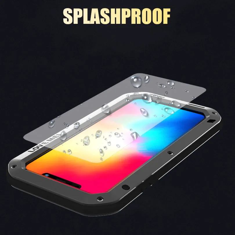 Original LOVE MEI Heavy Duty Aluminum Metal + Gorilla Glass Shock Drop Waterproof case for IPhone XS Max XR IPXM3 | Мобильные