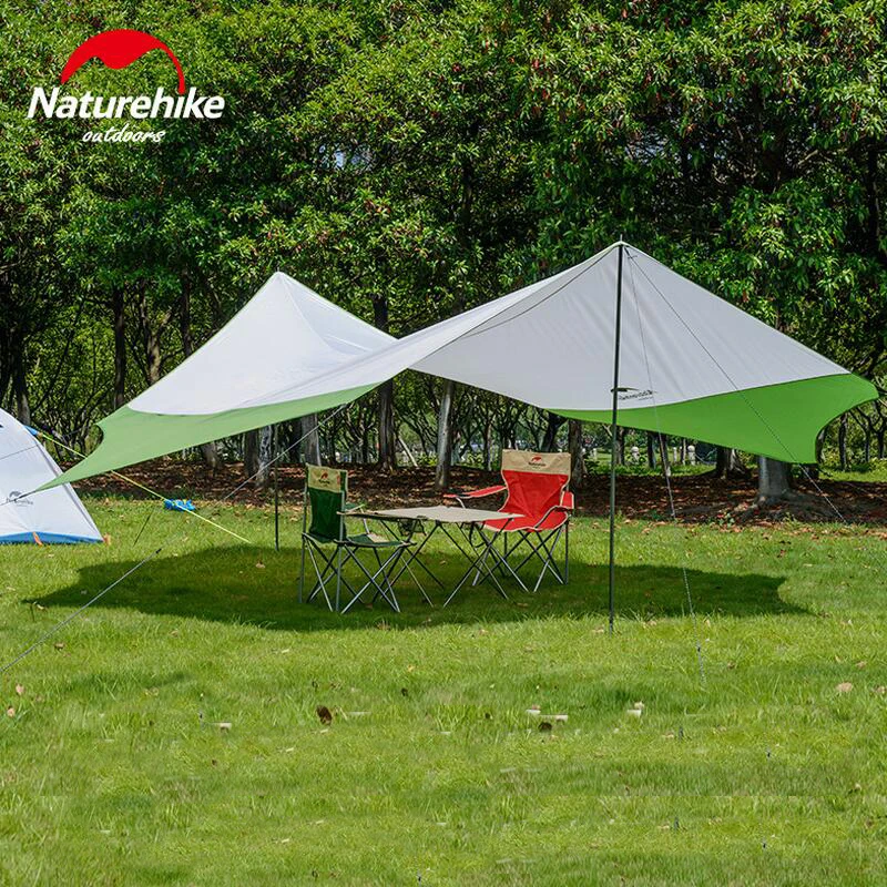 Палатка Naturehike с большим брезентом уличный солнцезащитный тент поддержкой