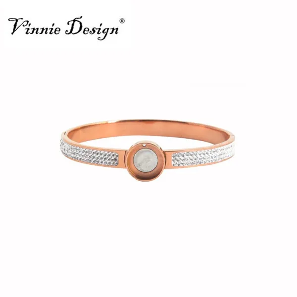 Браслет Vinnie из нержавеющей стали с роскошными кристаллами 12 мм|steel bangle|stainless steel