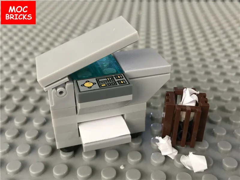 5 компл./лот кубики MOC DIY машина светильник серый офисная копировальная