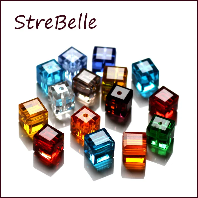 2020 Новый Модный Ювелирный куб класса ААА стеклянные хрустальные бусины 6x6 мм 100