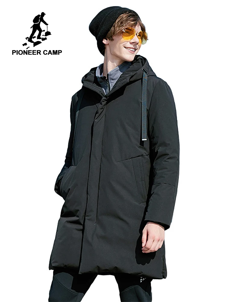 Мужской пуховик Pioneer Camp однотонный длинный теплый на утином пуху AYR801397 зима