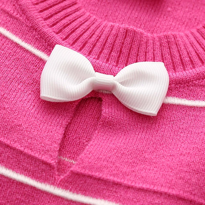 Свитер с бантом для маленьких девочек весенне-осенняя верхняя одежда длинными