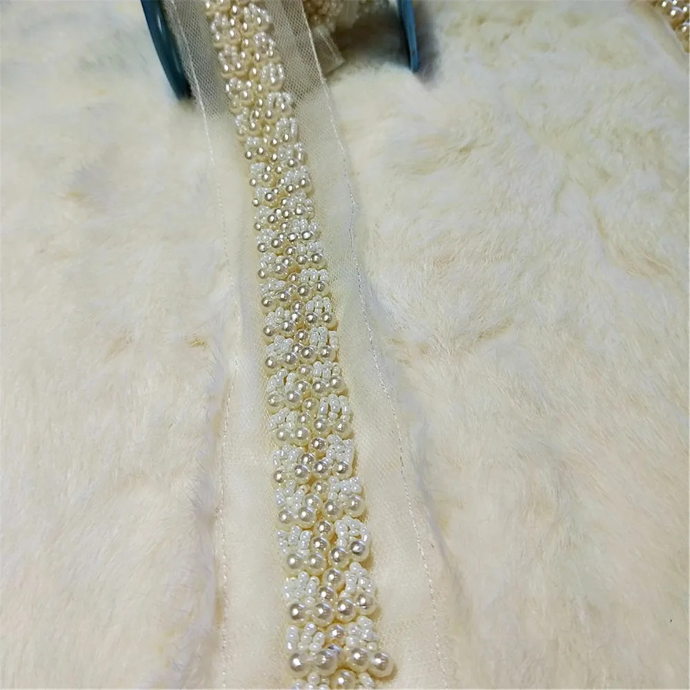 1 ярд жемчужная отделка с кисточками бисером из горного хрусталя кружевная лента