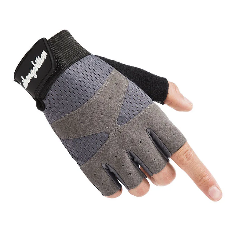 

Half finger gloves male Cotton fitness equipment non-slip fingerless female spinning bicycle outdoor hiking riding sports gloves