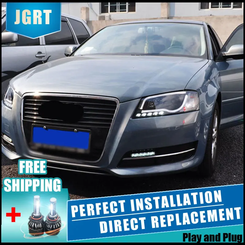2 шт. светодиодные фары для Audi A3 2008 2012 Автомобильные двойные ксеноновые линзы