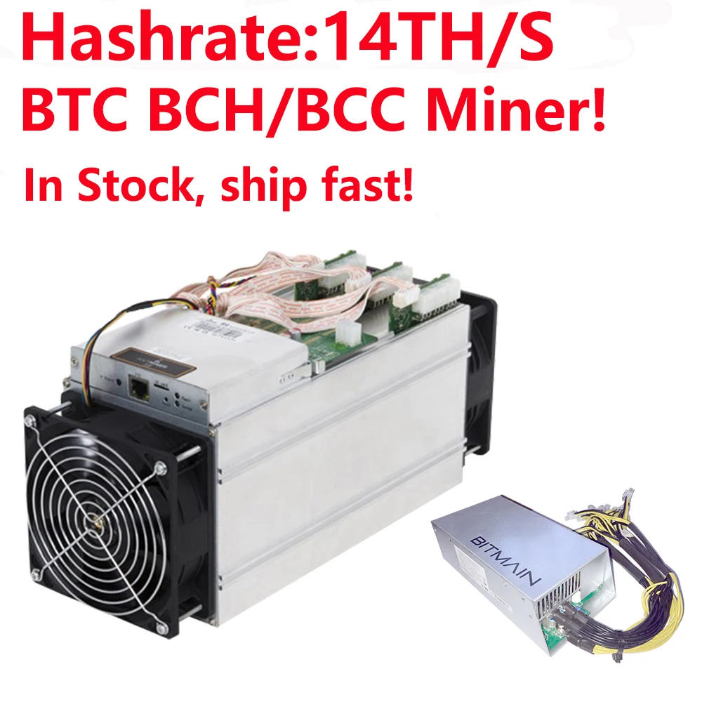 Майнер BTC BCH/BCC! Bitmain Antminer S9i Bitcoin Miner 14TH/S Asic 16nm Btc APW3 + блок питания включен!|Коробки