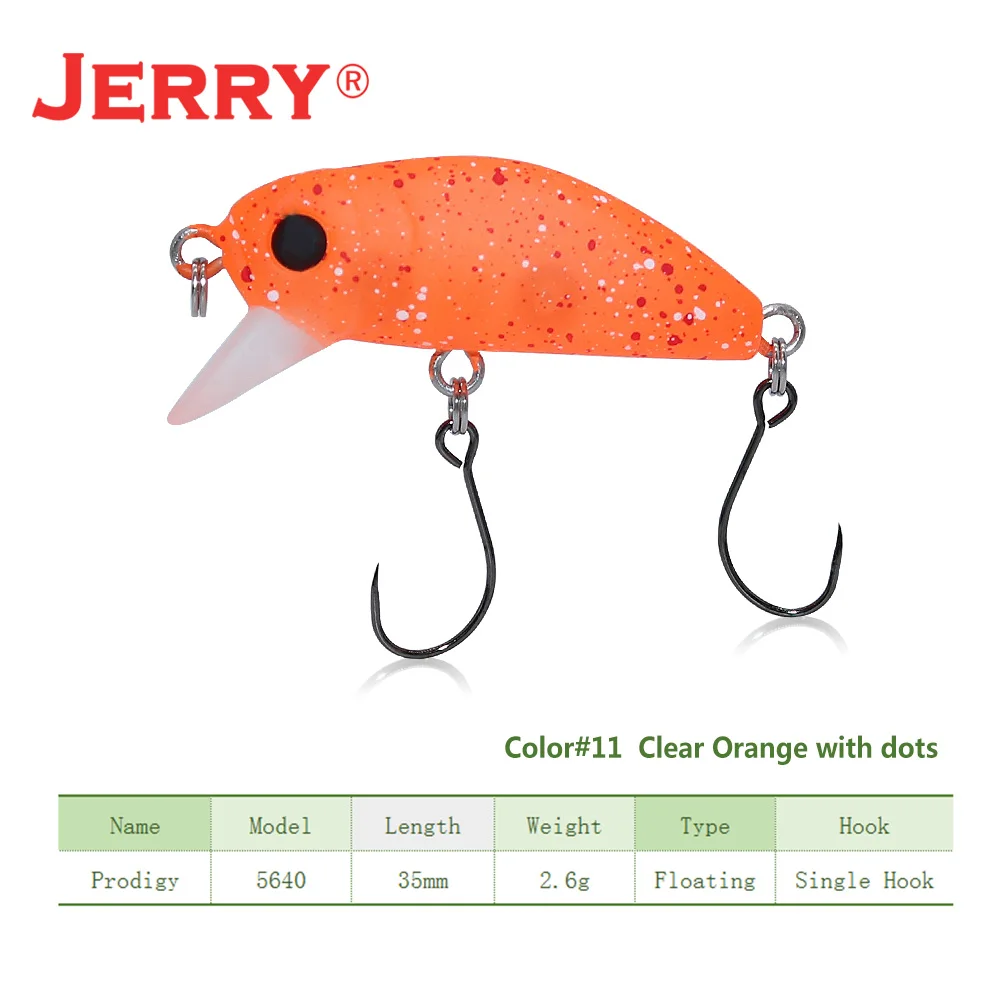 clear orange dots Jerry 35 мм 2,6 г спиннинг медленно тонущиеся воблеры кренкбейт Форель Приманка для окуня пресноводный камень рыболовное снасти Оборудование - Цвет: clear orange dots