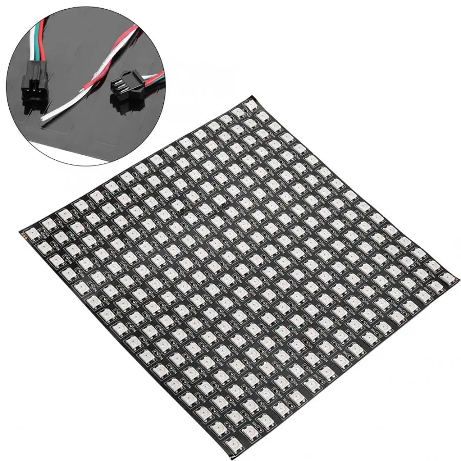 WS2812B RGB 16*16 пикселей цифровой гибкий точечный индивидуально адресуемый светодиодный дисплей Scree Wattmeter
