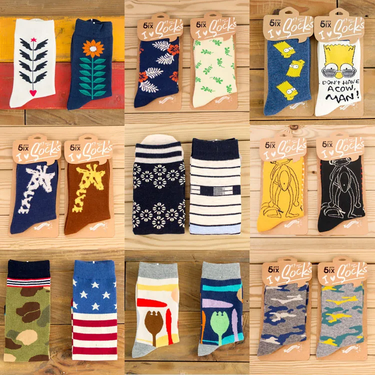 Мода хлопчатобумажные носки мужские профессиональный модный полоса решетки