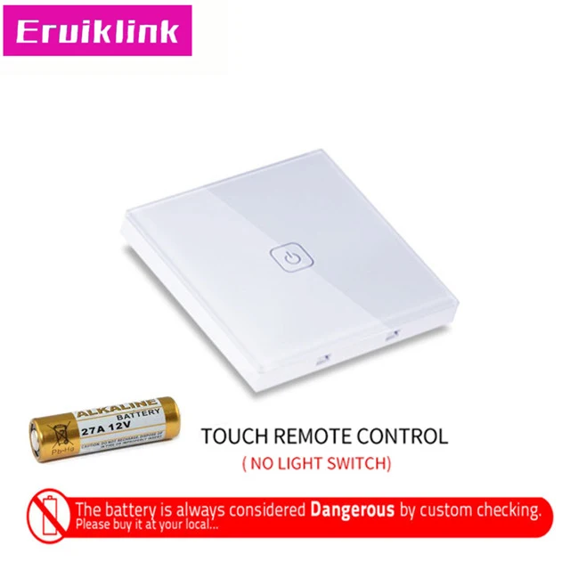 1gang Touch RC ЕС/Великобритания Стандартный 1/2/3 местный 1 позиционный настенный светильник переключатель, белый, с украшением в виде кристаллов Стекло Панель настенный сенсорный пульт дистанционного управления Управление для RF433 умный дом - Цвет: 1gang Touch RC