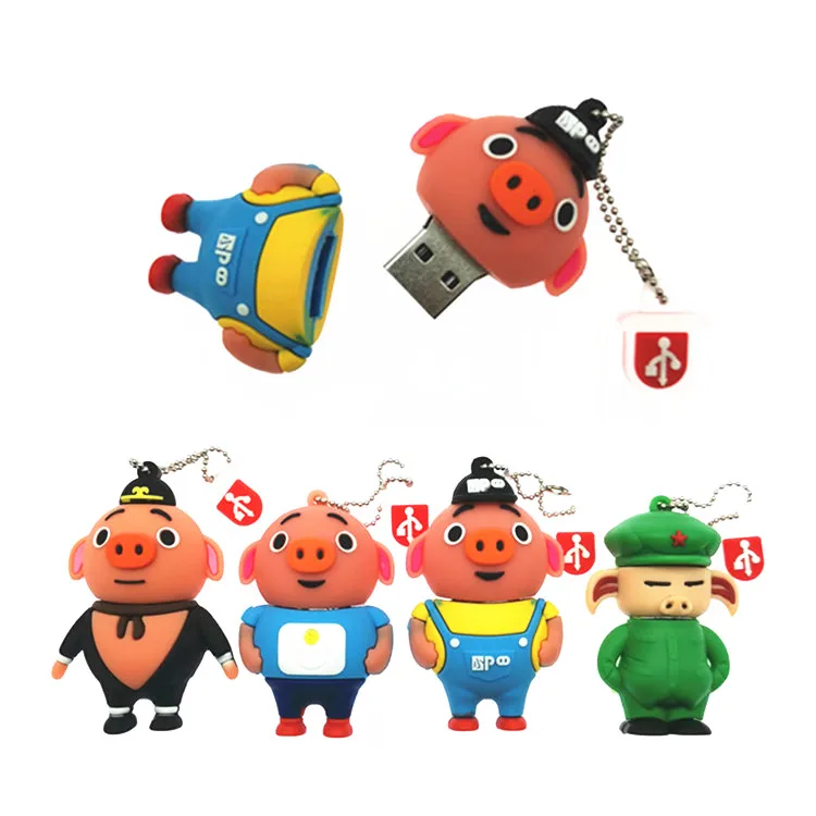 Usb флеш накопитель в виде свиньи 8 ГБ 64 32 16 4 Гб usb 2 0|USB флэш-накопители| |