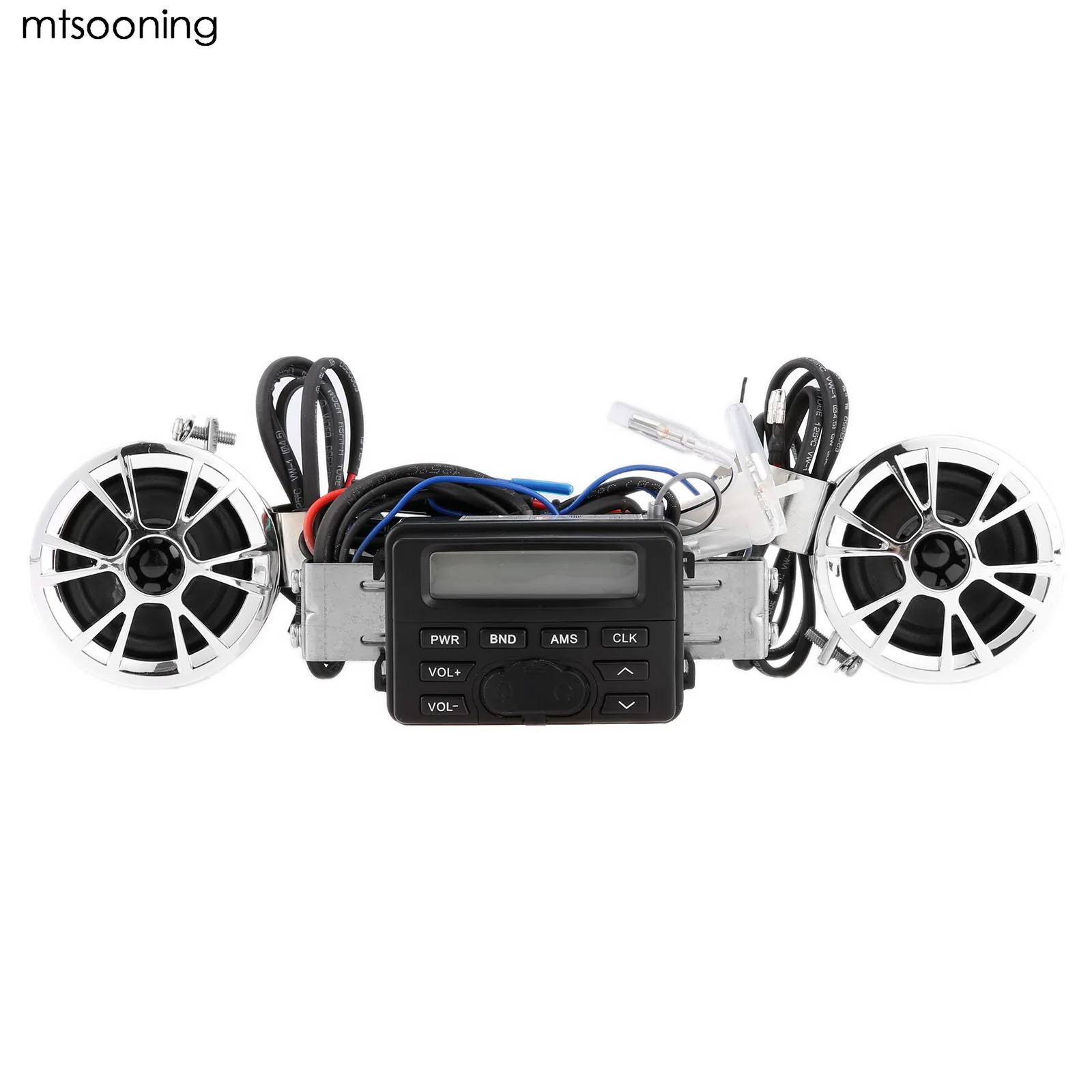 Mtsooning мотоцикл FM радио MP3 аудио система стерео колонки усилитель