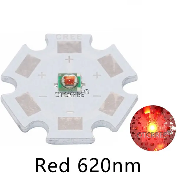 Red 620nm 1-100 шт. 3535 SMD 1 Вт-3 Вт светодиодный Диод Замена CREE светодиодный XPE XPG R3 белый теплый белый 3000 К 6500 к красный нм с печатной платой 16 мм 20 мм - Испускаемый цвет: Red 620nm