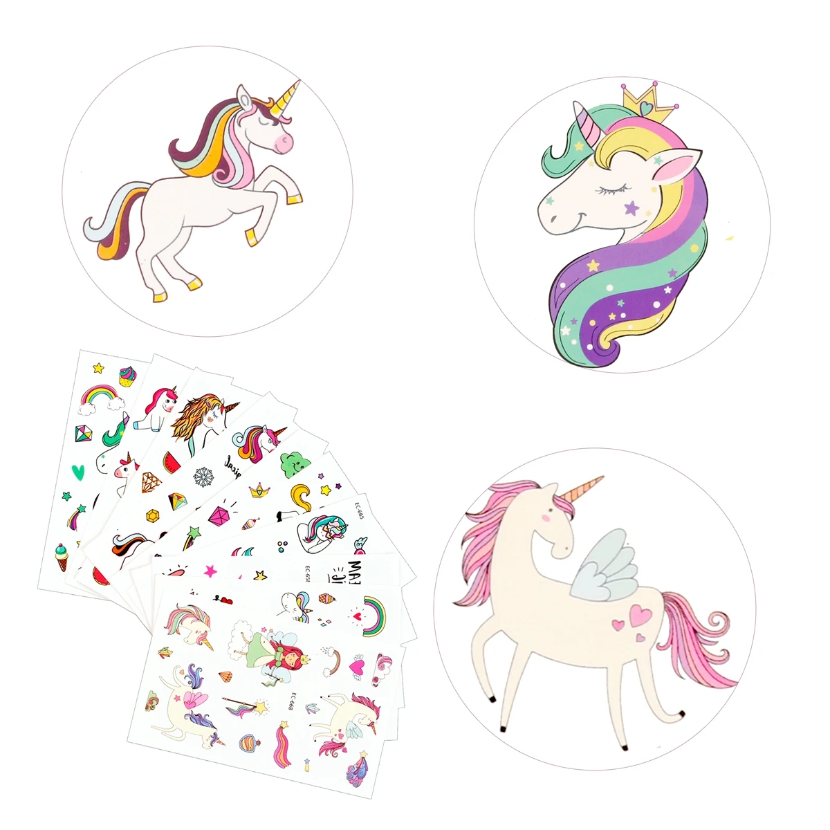 Одноразовая тату наклейка PATIMATE сказочный единорог временная татуировка