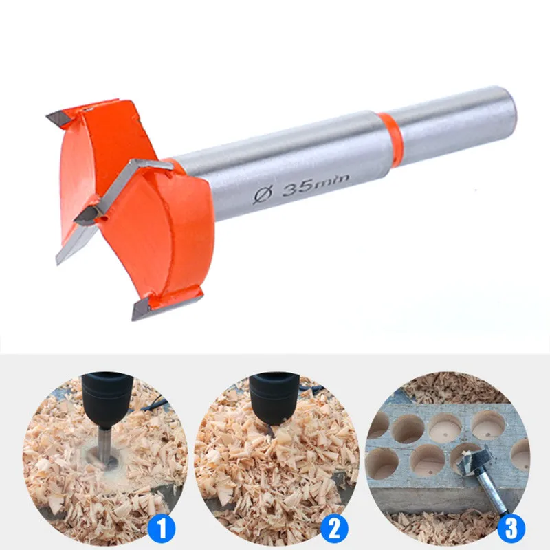 

3pc Woodworking Hole Saw Drill Bit 15-60mm Carbide Hinge Boring Forstner Drill Bits Wood Cutter Power Tool Accessories