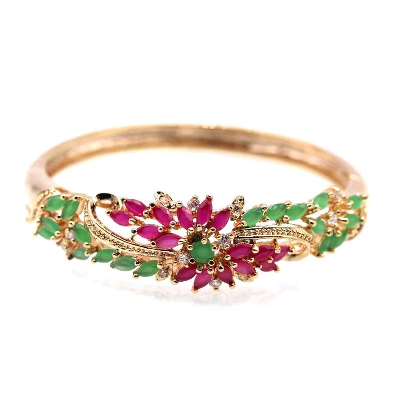 JINYAO/Роскошные вечерние ювелирные изделия золотистого цвета зеленый и красный