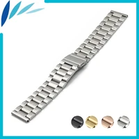 stainless steel watch band 18mm 20mm 22mm 23mm 24mm for hamilton folding clasp strap quick release loop belt bracelet black